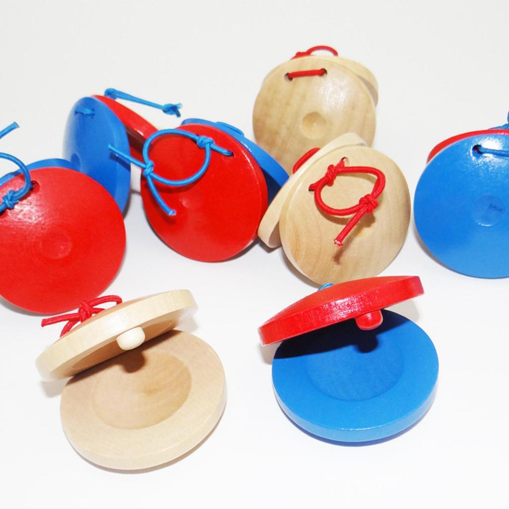 Wooden Castanets Orff Musical Instruments Music Perception Infant And Toddler Teaching Aids Cultivate Baby's Sense Of Rhythm