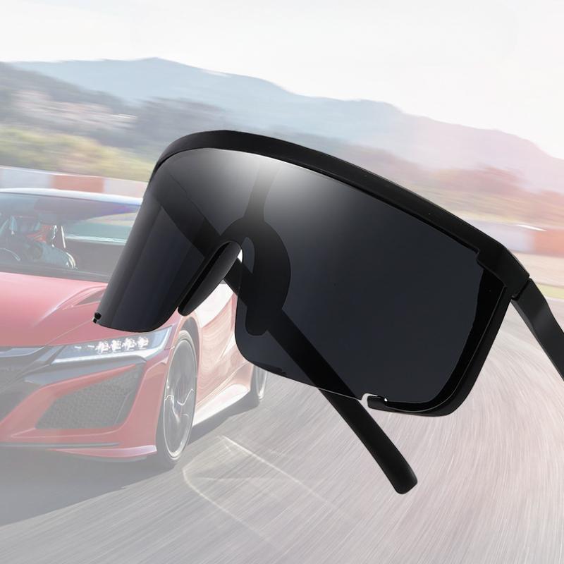 Non-polarized Fashion Integrated Design Large Frame Anti Blue Light Sunglasses Men Women Outdoor Sports Riding Wind Resistant Protection Eyeglasses