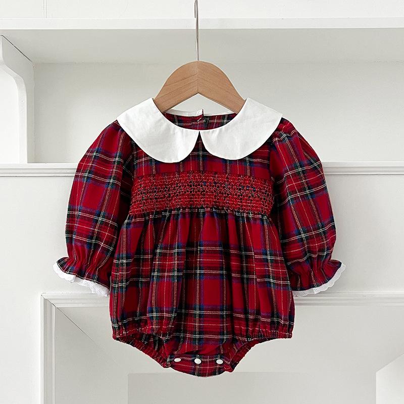 Julfestklänning med Lång Ärm och Body för Små Flickor - Vår- och Höstoutfit för Ettåringar