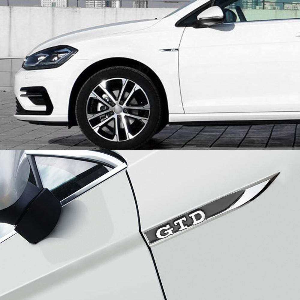 Valve Stems Caps 2PCS Car Body Side Wing Fender Badge Emblem Decoration Stickers For VW Volkswagen R Line Jetta Passat Touareg P