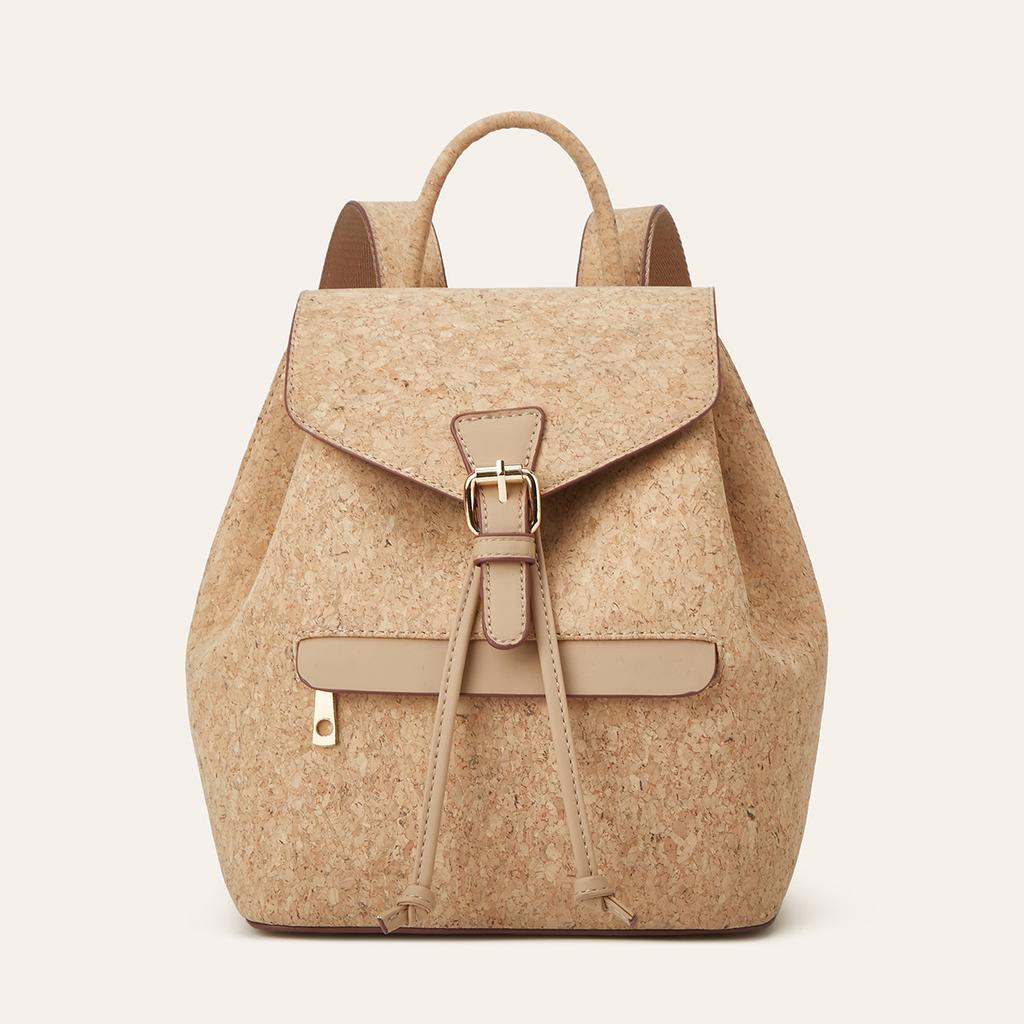 Boho Cork Backpack for Women Bohemian Style Daypacks Vintage Printed Purse Teenager School Bag Women's Lightweight Multipurpose Travel Work Handbag