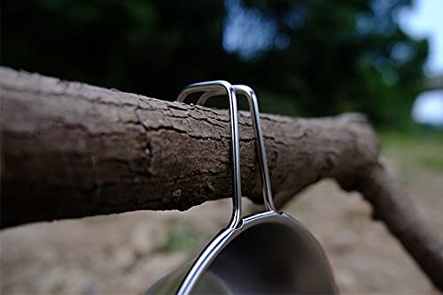 CAMPING MOON Camping Cups, Stainless Steel Sierra Cup, 310ml, 3-Piece Set with Storage Case, S220-3P+B