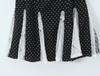 Women's Summer Sleeveless Polka Dot Color Block Cinched Waist Mini Dress