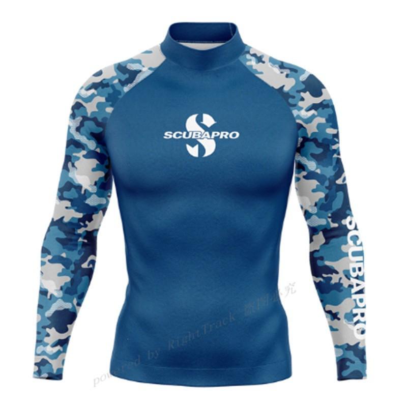 SCUBA Pánské dlouhý rukáv Rash Guard UPF 50 Surfing Potápění Plavky Rozdělený Sluneční oblek