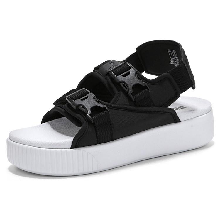 (WMNS) PUMA Platform Slide YLM 19 'Black White' Women's 369424-01