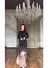 2024 Autumn Gradient Tie-dye Slimming Pleated Long Dress for Women