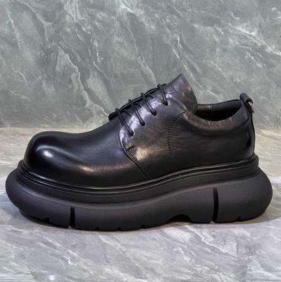 Men's Shoes 2026 Autumn and Winter New Thick Soled Derby Shoes Sponge Cake Casual Men's Shoes Fashionable Leather Shoes