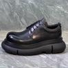 Men's Shoes 2026 Autumn and Winter New Thick Soled Derby Shoes  Sponge Cake Casual Men's Shoes Fashionable Leather Shoes