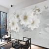 Mural White Vintage 3d Jewels Flowers Wallpaper Living Room Sofa Tv Background Wall Murals