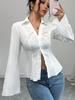 Long Sleeve Plus Size Shirts & Blouses for Blouse Casual Spring Autumn Crop Tops Women Button Up Shirt