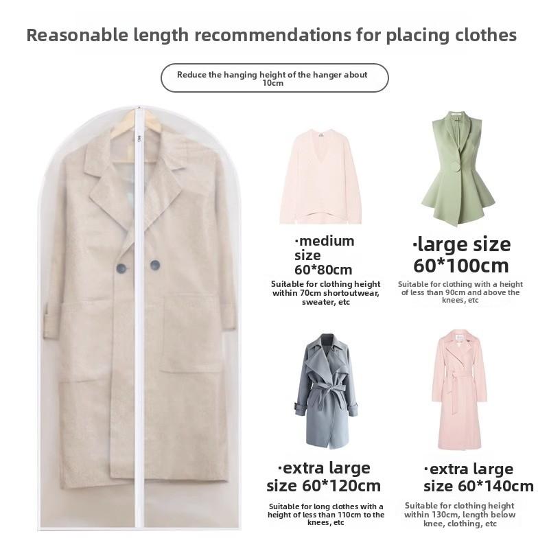 1-20PCS Clothes Dust Cover Transparent Thickened Washable Dust Bag Household Dust Cover Coat Suit Cover Hanging Clothes Bag