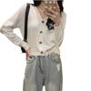 Autumn thin coat women's new versatile cardigan V-neck knitted sweater short casual outer fit