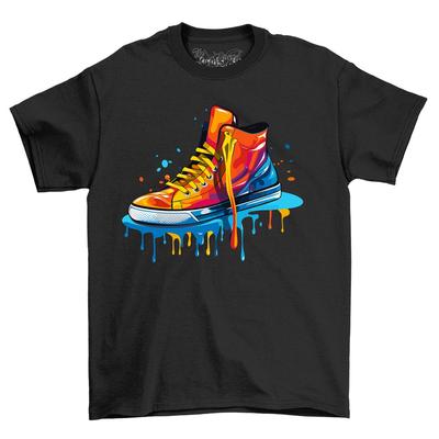 Retro Shoe Paint Drip Design T-Shirt - Step Up Your Style Game! Funny T-shirt, U