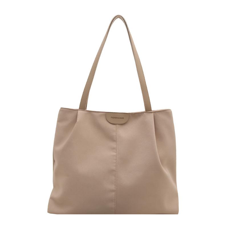 Fashion summer new solid color nylon large capacity simple casual literary cloth bag shoulder tote bag