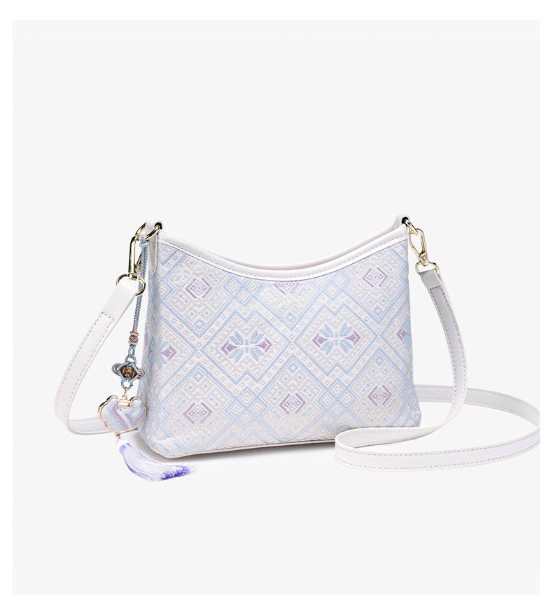 2026 Guangxi Zhuang Brocade Crossbody Bag – New Fashionable Small Square Shoulder Bag for Women, Chinese Style.