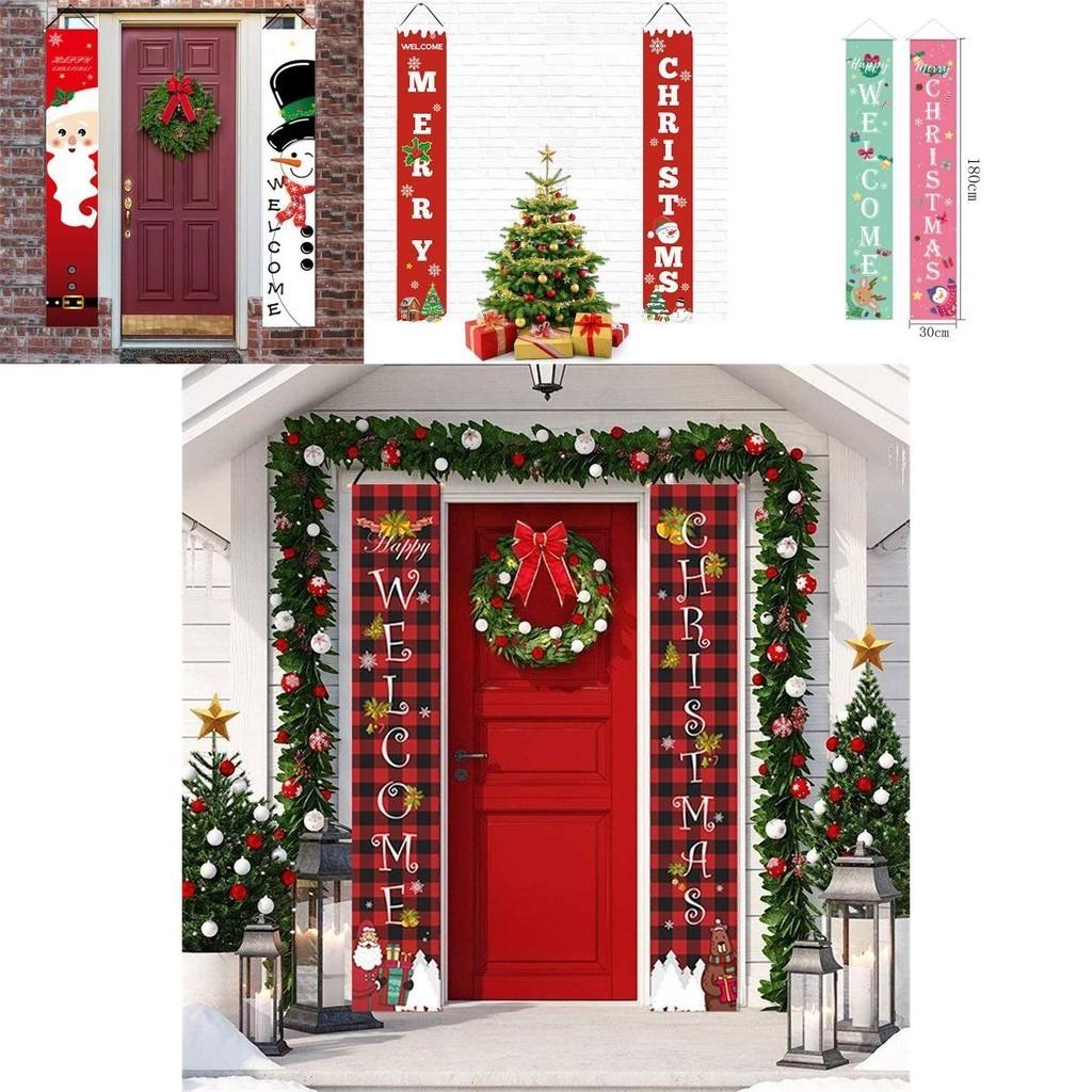 Lebhaftes Weihnachts-Türhänge-Schild Banner Flagge Weihnachtsfeier-Dekor