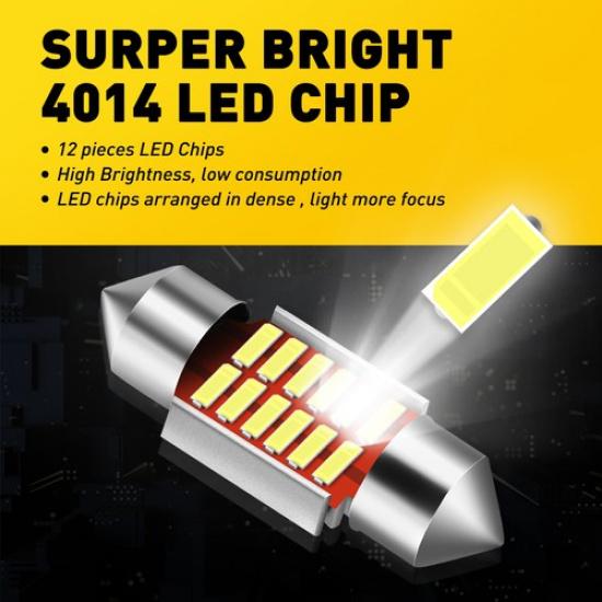AUXITO LED 12SMD 31Mm Car Festoon 269 Interior Bulbs Error Light Fit Canbus