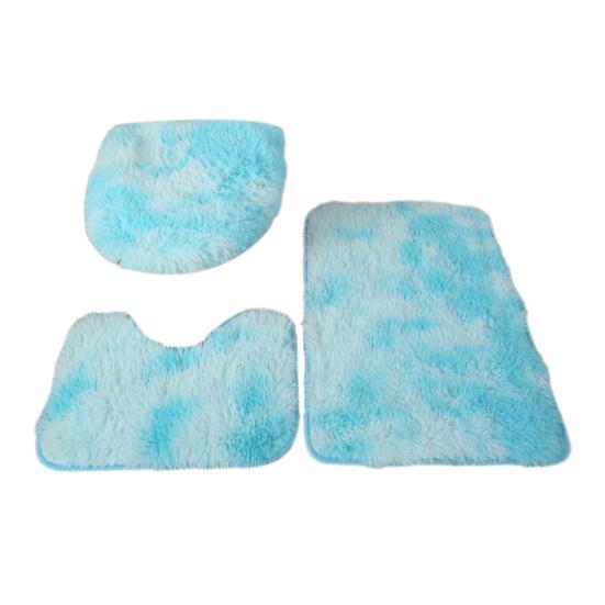 Yousheng 3Pcs/Set Bathroom Rug Absorbent Non Slip Floor Mat U-Shaped Plush Mat Toilet Lid Cover Mat with Rubber Backing for Bathroom Shower Toilet