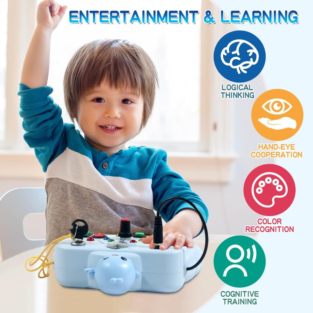 Montessori LED vypínač Hračka na zapínání a vypínání pro batolata Senzorická deska Vzdělávací hračky pro učení Aktivity Hračky pro děti Dárky