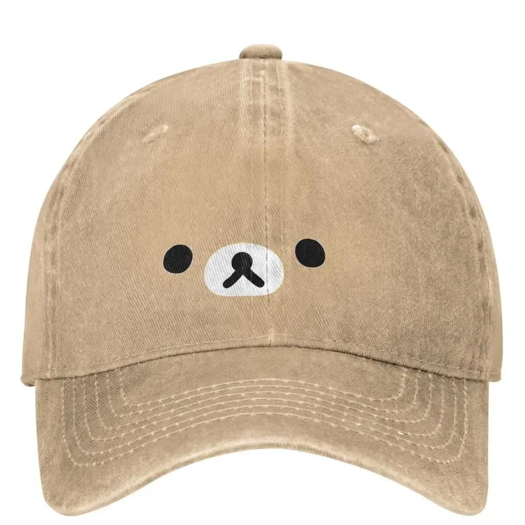 Rilakkuma Washed Baseball Cap Stylish Hip Hop Dad Hats Summer Unisex Teens Outdoor Sports Sun protection Snapback Cap