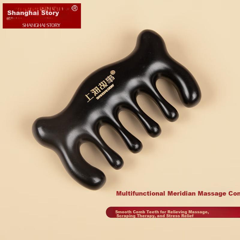 Shanghai Story Silk Scarf for Women with Ebony Wood Massage Comb Gift Box 100% Mulberry Silk Satin Scarf Practical Birthday Gift