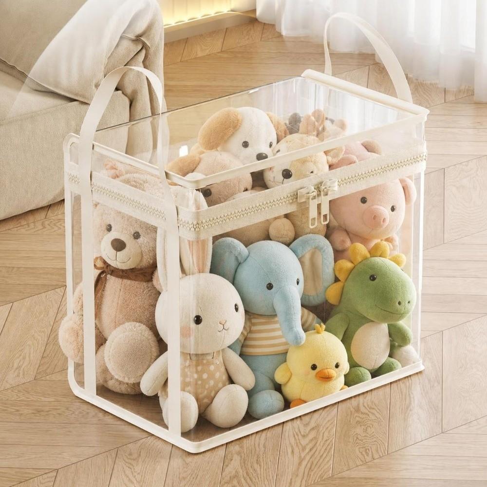 Transparent Doll Storage Bag With Handle Plush Toy Storage Bag New Clear Storage Case