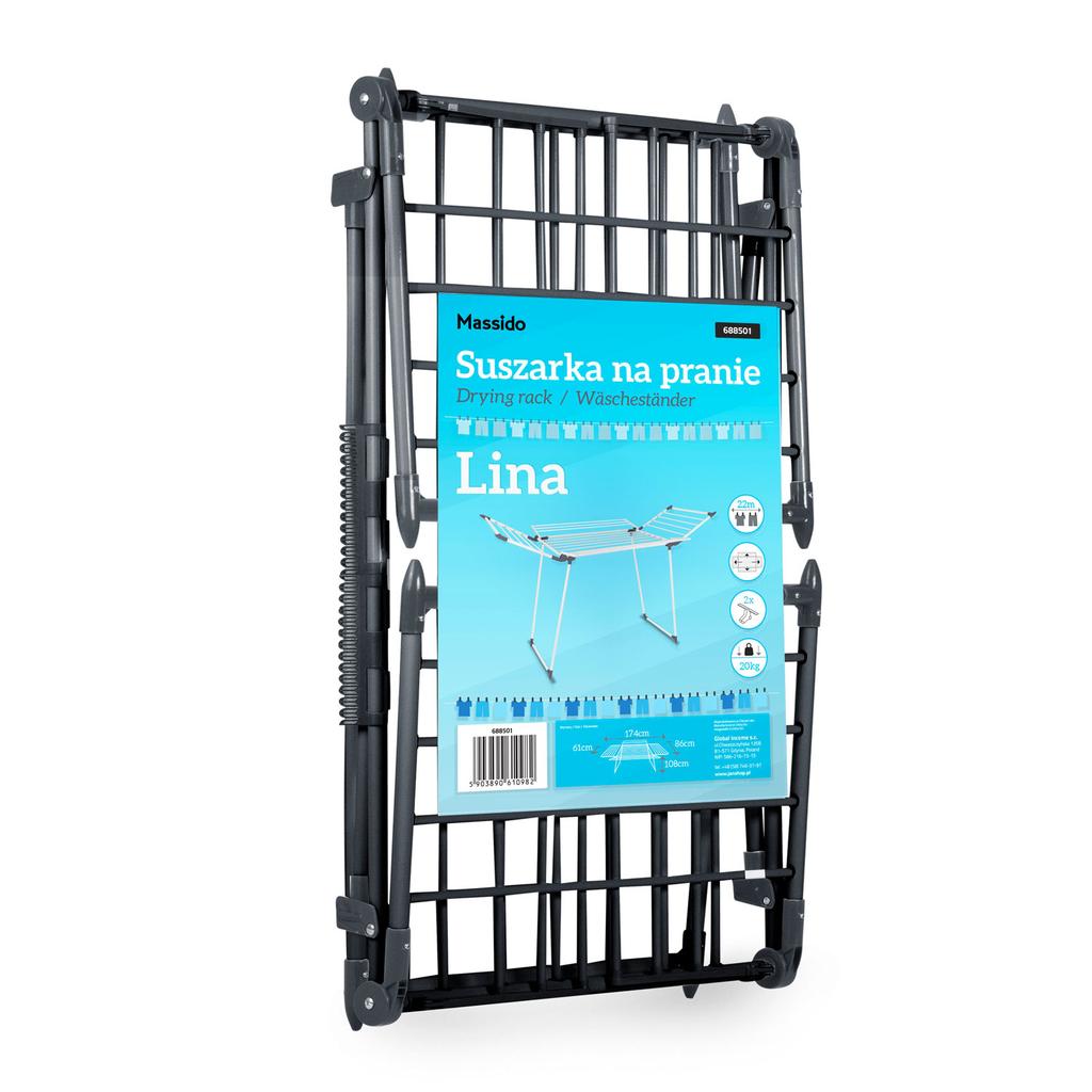 Lina 22 M Black Standing Foldable Laundry Dryer
