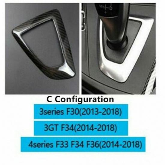 Pure Carbon Fiber Car Center Gear Shift Knob Panel Sticker For BMW 3 F30 LHD