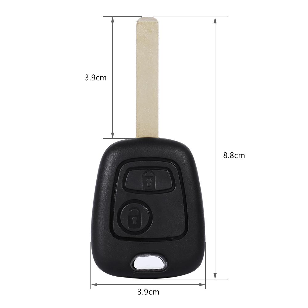 2 Buttons Uncut Blank Blade Remote Car Key Fob Shell Case For Peugeot 107 207 307 407