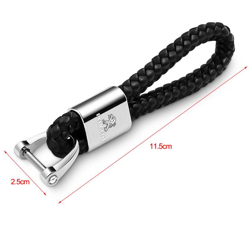 1 Stück Handgewebtes Leder Auto Schlüsselanhänger Schlüsselring Autozubehör Für Peugeot 308 408 508 RCZ 208 3008 2008 206 207 108 406 407 408 206 207 208 306 307