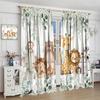 Kids Safari Animal Curtains Woodland Wildlife Jungle Animals Window Treatments For Boys Girls Bedroom Cute Cartoon Lion Nursery
