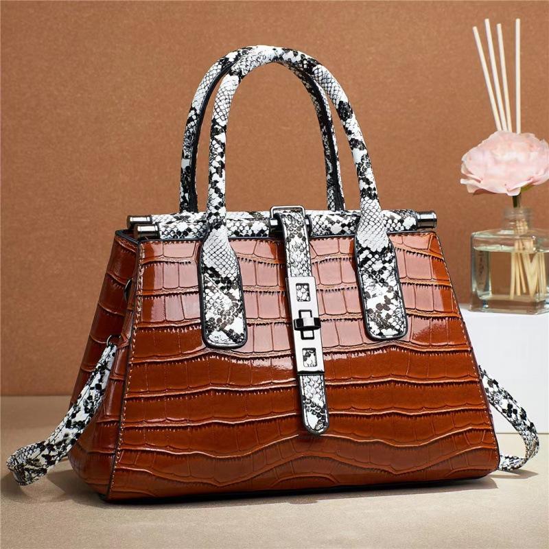 Krokodilmuster Damen Einkaufstasche Helles Leder Große Schulter Messenger Bag Modedesigner Lackleder Damen Handtasche