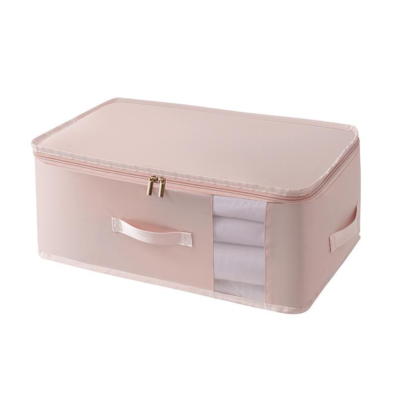 Bed Linen Storage Bag With Satin Fabric Collapsible Clothes Organizer For Bedroom Use