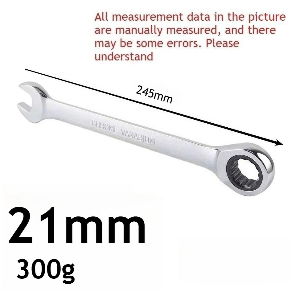 8-22mm Fixed Head Ratchet Wrench, 72 Teeth Ratchet Wrench, Vanadium Chromium Steel for Auto Repair Tools