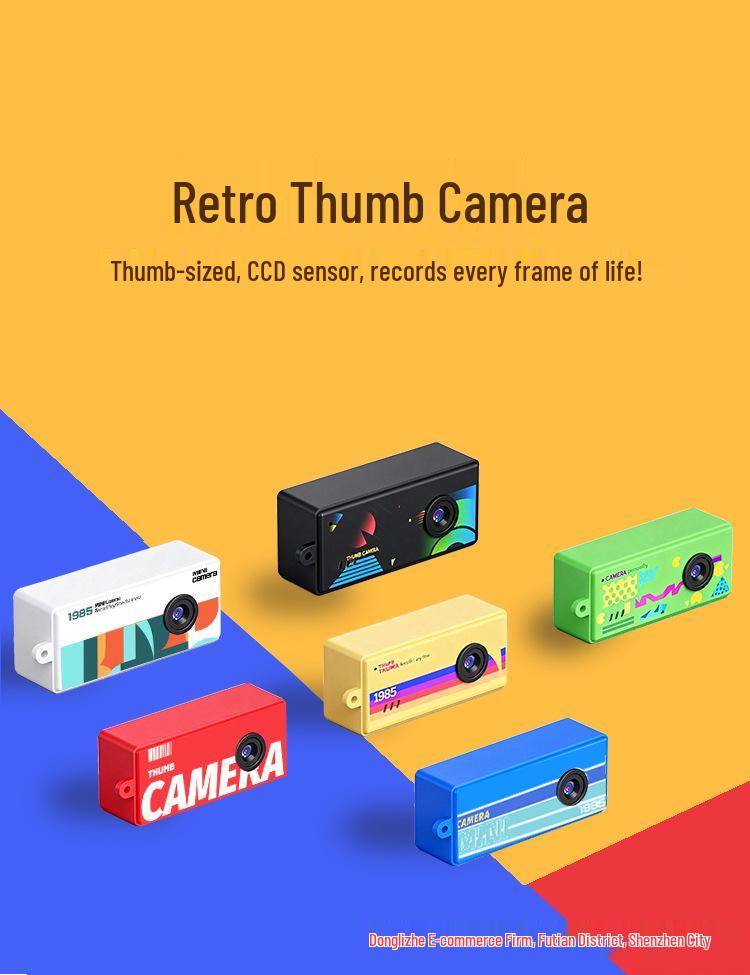 Mini Retro CCD Thumb Camera: HD Photo & Video, Portable, Pendant-Style, Perfect for Vlogging