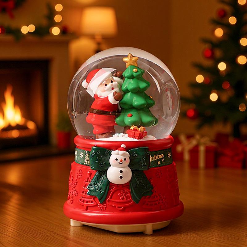 Boîte à musique fantaisie de Noël avec boule de cristal – Décoration princesse, cadeau pour anniversaire de fille