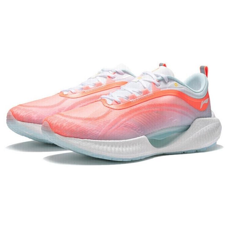 New LiNing Super Light 19 Lightweight Rebound Low Top Running Shoes Women's Fluorescent Fat Orange ARBS002-8