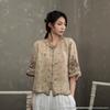 2025 Ethnic Style Ramie Shirt - Lightweight Embroidered Spring/Summer Chinese Design