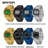 Sanda Men's Square Waterproof Electronic Watch with Fashionable Light and Alarm Clock.