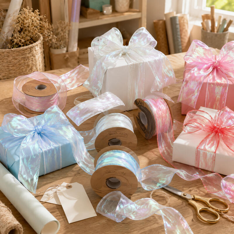 1/2/3/5roll Colorful Fish Tail Yarn Organza Ribbon Packaging Gift Box Hair Accessories Lamp Home Decoration DIY