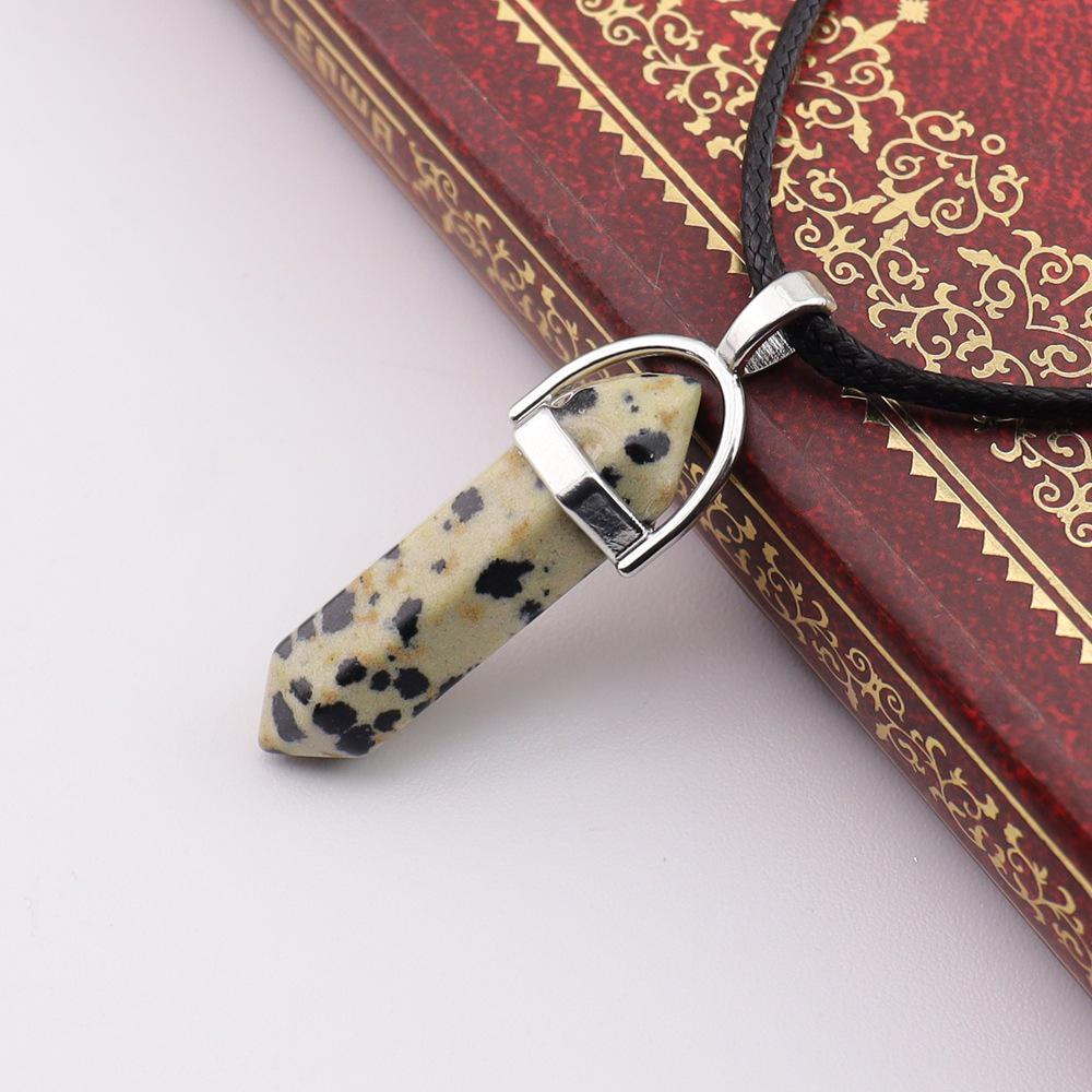 Handmade Amethyst & Rose Quartz Hexagonal Pendant Necklace N760