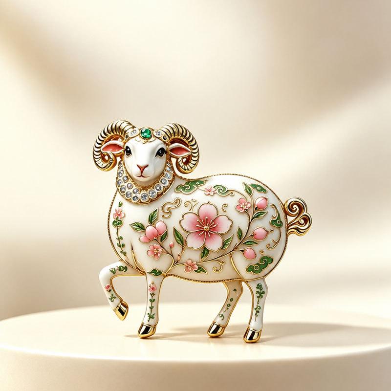 Exquisite Goat Brooches Pins For Women Unisex Vintage Relief Design Goat New Year Party Office Animal Brooch Pin Gifts