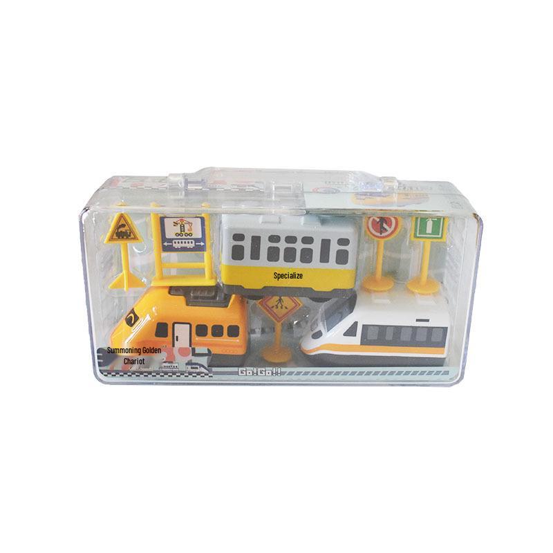 Handheld Alloy Pull-Back Car & Train Model Set for Kids
