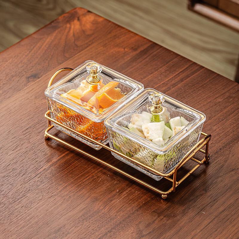 Bingyue Hammered Glass Divided Serving Platter Set