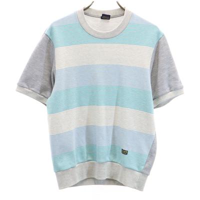 CLUB Adidas 70s 80s Vintage Border Pattern Short Sleeve Sweat S Descente Men's Used