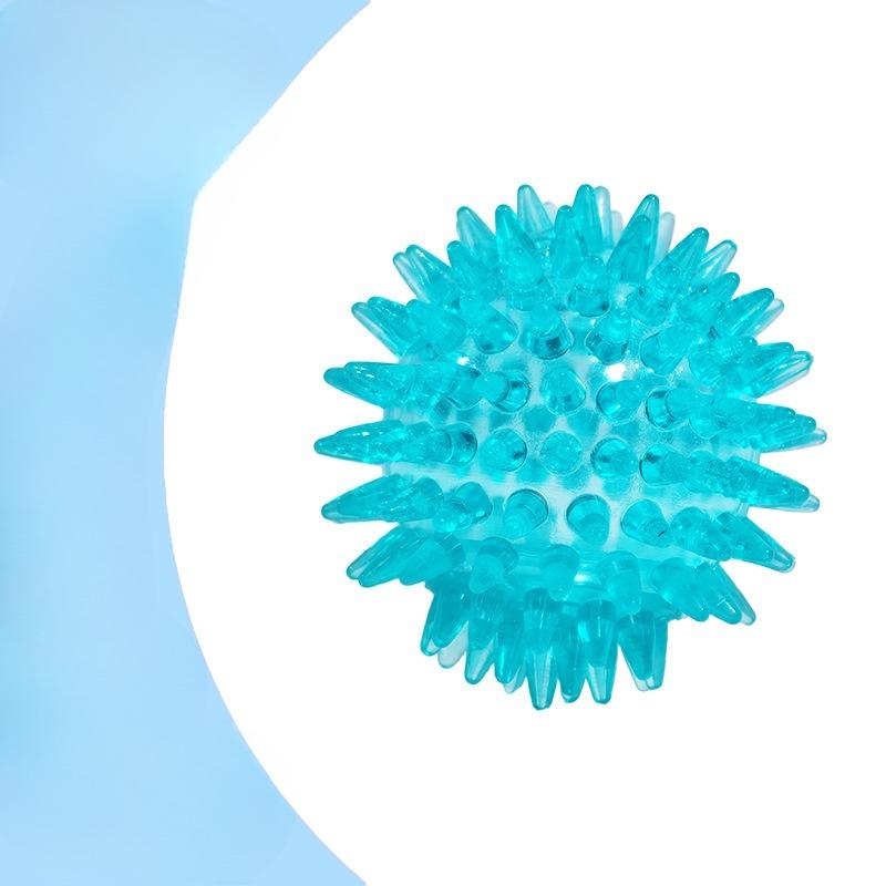 The Toy Ball Bouncy High, Squeaks and Makes A Sound. The Pointed Spiny Ball Is A Floating Dog Toy Ball