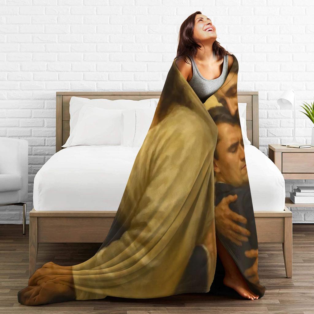 Super Soft Charlie Kirk Angelic Advocate Throw Blanket Premium Flannel Fleece Lightweight Bed Blanket Cozy Fluffy Blankets