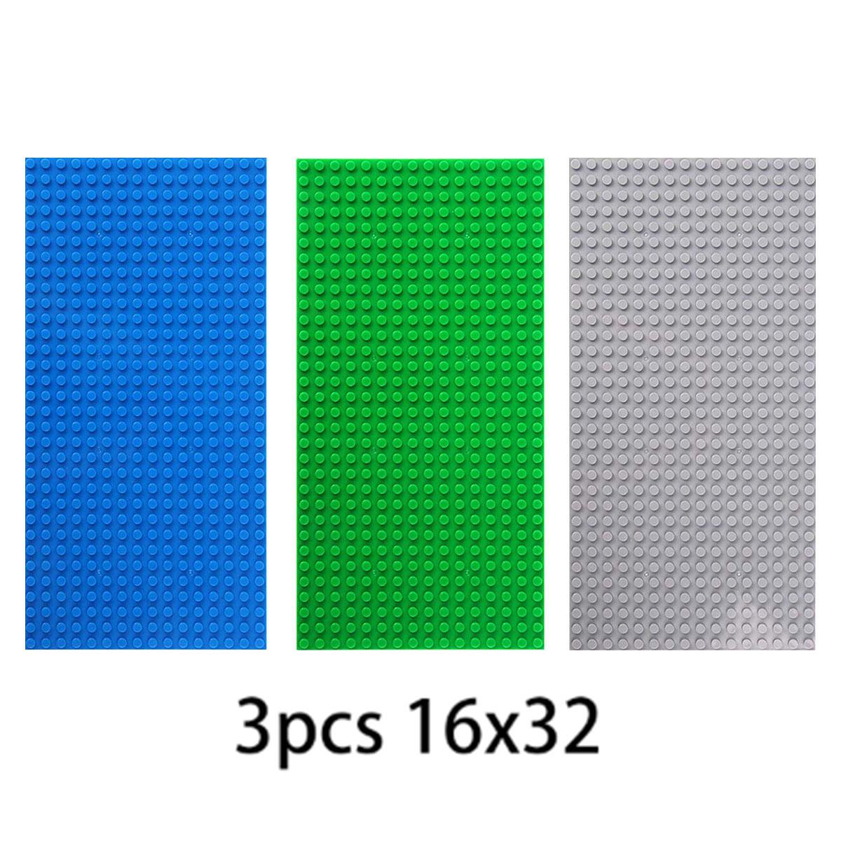 3 Stück Bauplatten 32x32 16x32 Noppen Grundplatten Kompatibel MOC Bausteine Spielzeug 10 in Klassischem Mehrfarbton lN 3pcs