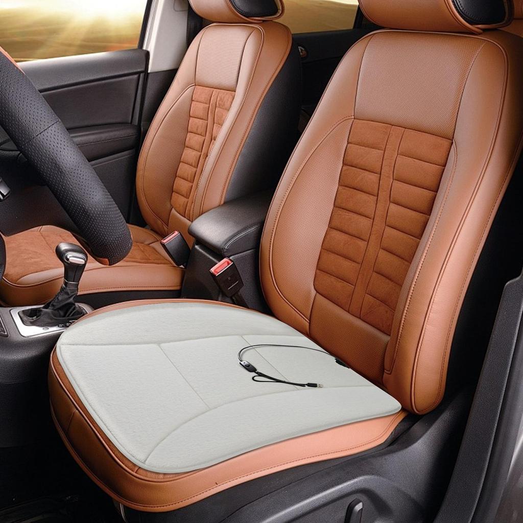 Heated Seat Covers For Cars 12V Electric USB Rechargeable Breathable Auto Supplies Heated Seat Pad For Winter Vehicle SUV Trucks