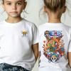 One Piece Japanese Anime Print Cotton TShirt Luffy Zoro Childrens Casual Short Sleeve Tee Kids Luffy Tshirt Family Clothing